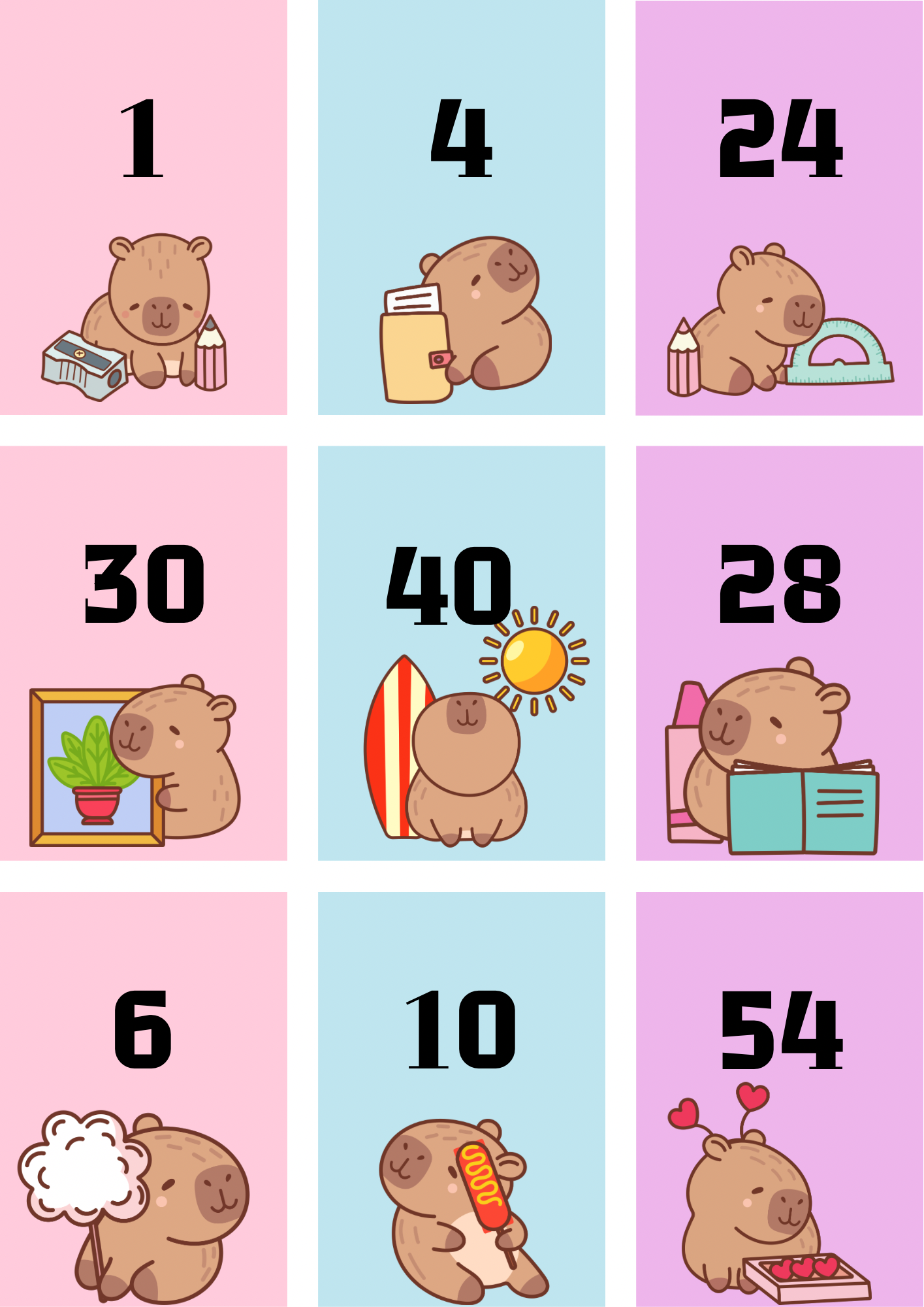 Loteria multiplicación capibara