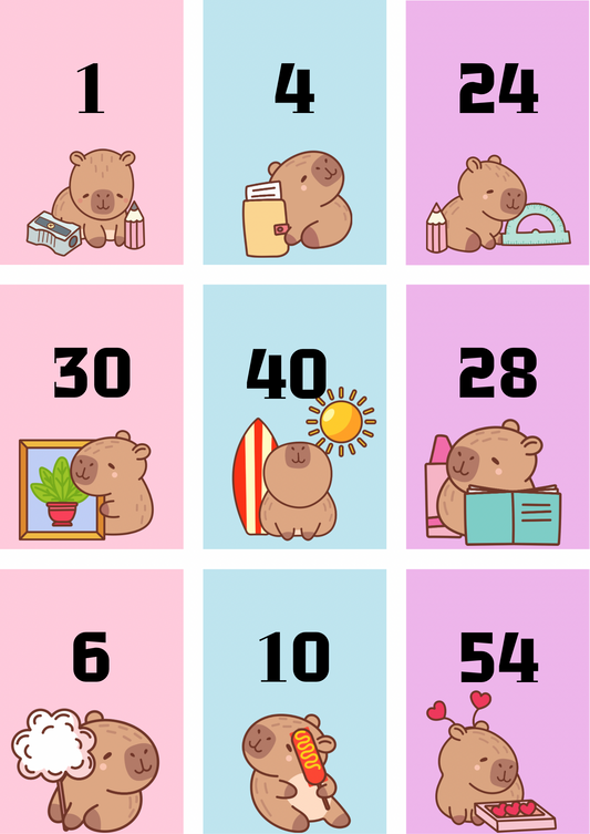 Loteria multiplicación capibara